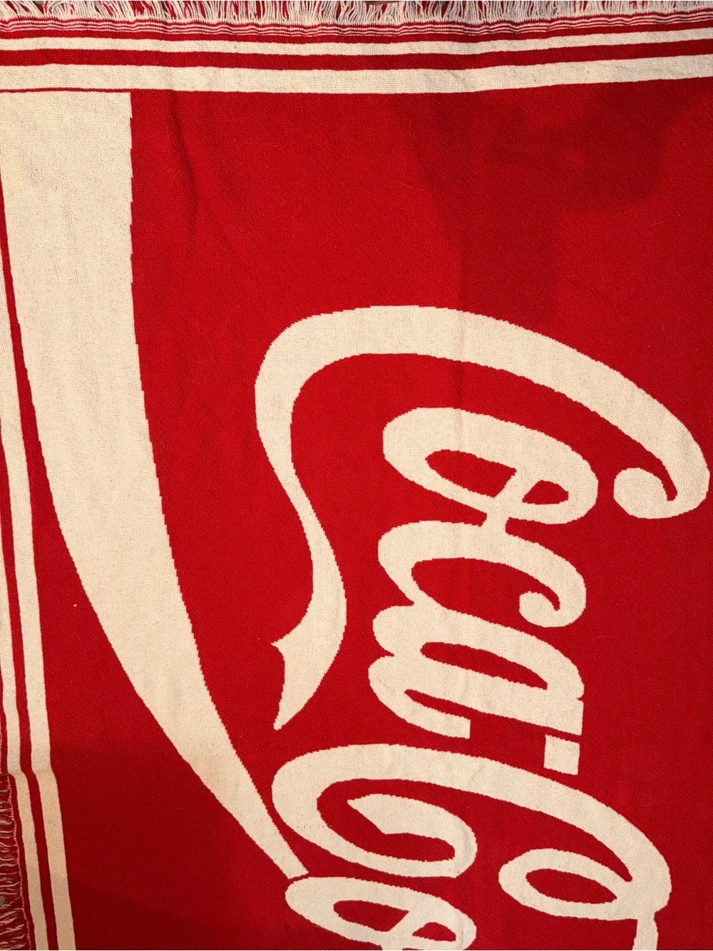 2 Coca-Cola Festive Red and White Holiday Throw Blanket 90s Two Color Ways